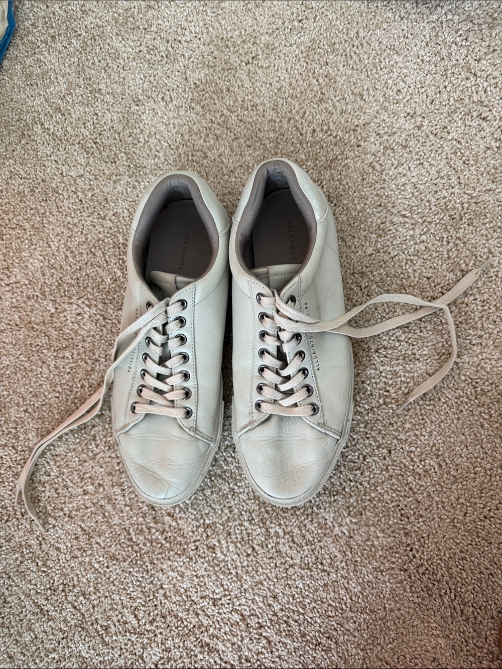 All saints Gray Leather Sneakers